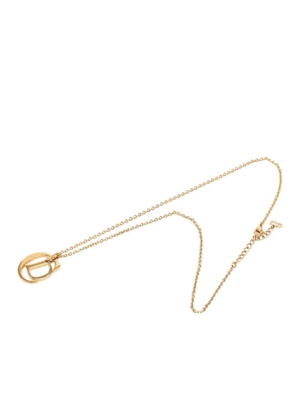 ★SOLD★ Dior CD Logo Chain Pendant Necklace Gold Plated - Picture 3 of 6
